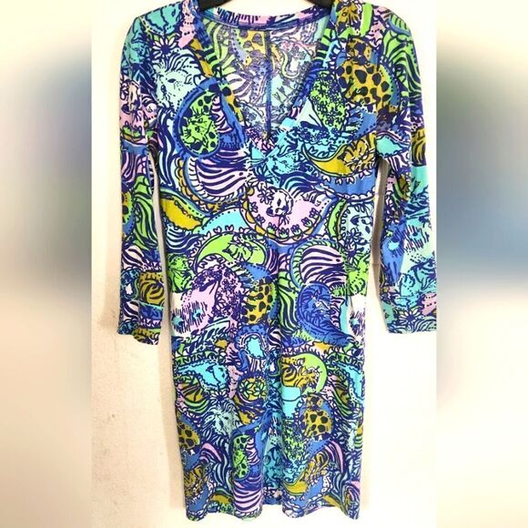 Lilly Pulitzer Catitude Christie Dress 100% Pima Cotton Size XXS - Picture 2 of 11